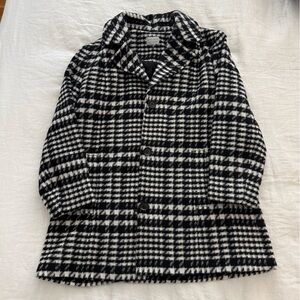 Susan Graver Black & White Houndstooth Tailored Coat